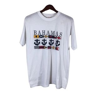 Bahamas Nautical Signal Flags Vintage T-shirt Size M